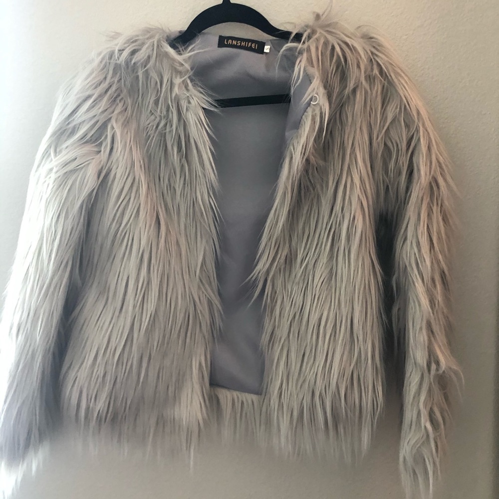 Faux fur blazer